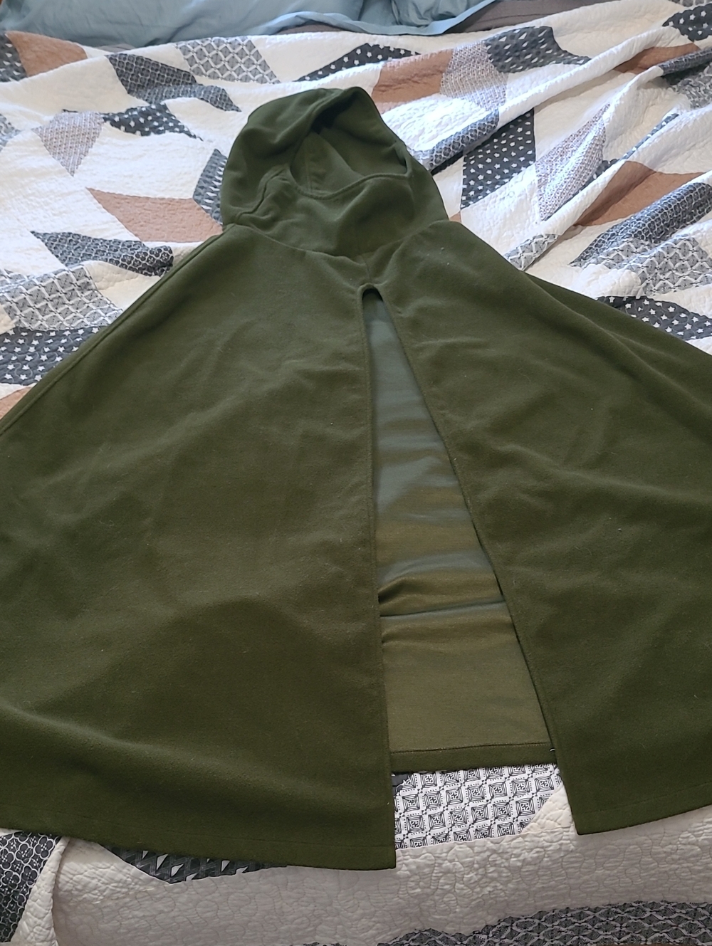 Olive Green Hooded Cape Cloak